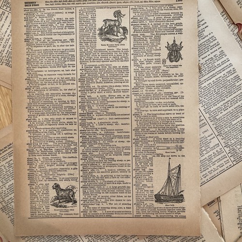 Old dictionary loose pages 100 - dictionary,